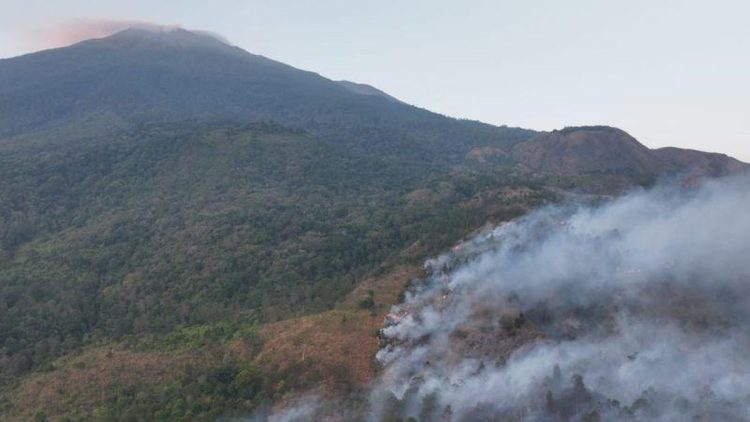 Karhutla Gunung Ciremai Pemkab Koordinasi Pemprov untuk Water Bombing